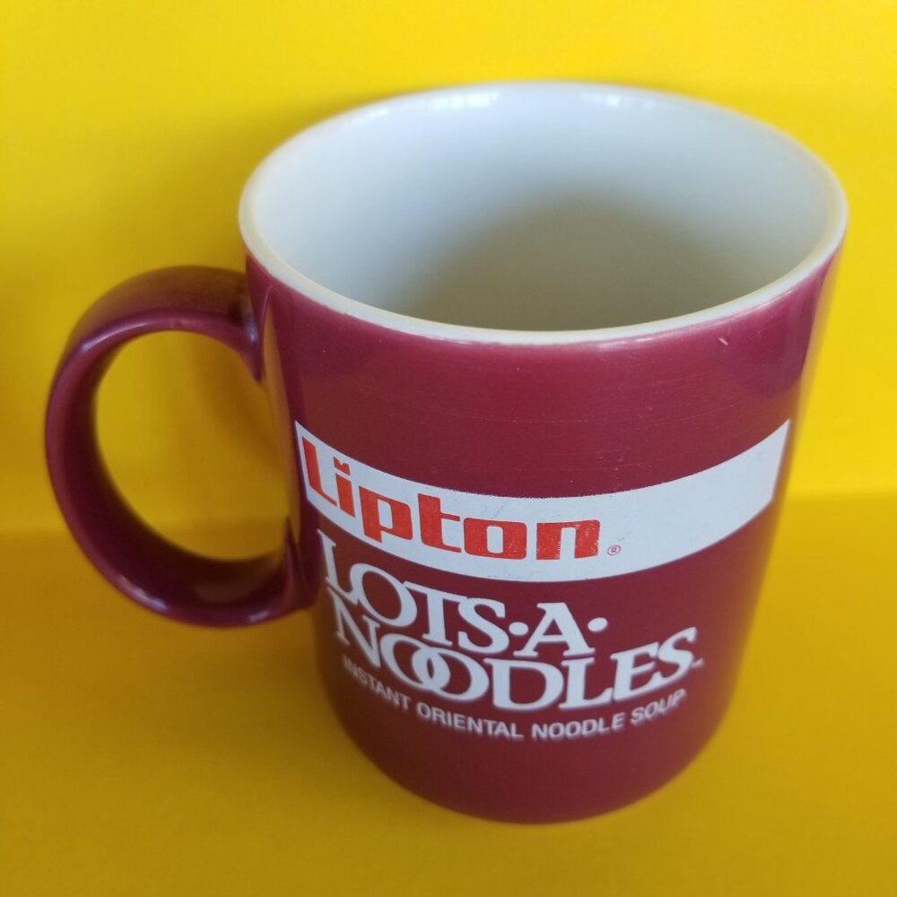 Vintage Lipton Lots-A-Noodles Instant Oriental Noodle Soup Ceramic Mug - Picture 4 of 11